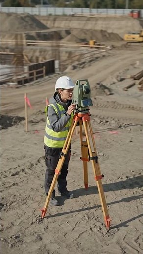 Female Land Surveyor Using Total Station | Drone Survey View 🚁📐