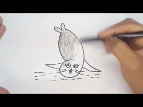 How To Draw cute seal Drawing, Painting & Coloring For Kids and Toddlers_ Child Art 🐋🌈