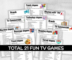 Slogan Trivia Game Bundle, TV Commercial Quiz, Cereal Slogan, Pop Culture, Family Game Night, Office Party, Kids Teen Adults, Trivia Night - Etsy