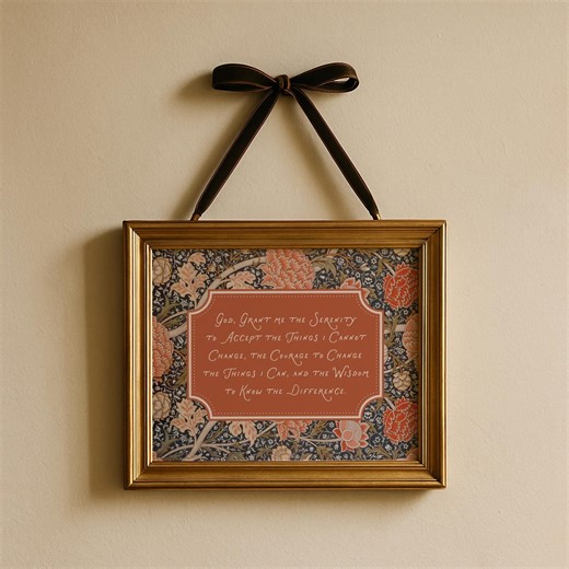 Serenity Prayer Wall Art Printable Reinhold Niebuhr Quote Art, William Morris Floral (digital Download) - Etsy