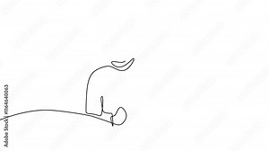 continuous line drawing reading book animation, a man read a book with animated stroke self hand drawn motion 4k video isolated on white screen background.