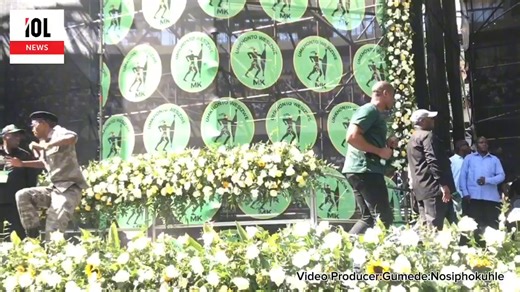MK Party president Jacob Zuma showing off his dance moves on stage. #mkpartyanniversary #jacobzuma #umkhontowesizwe | IOL News