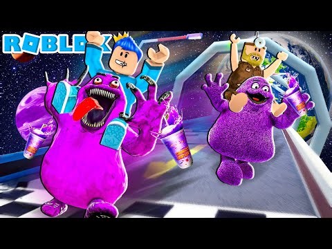 KITA JUARA 1 DI GENDONG GRIMACE.EXE LOMBA LARI SAMPAI DI UJUNG DUNIA ROBLOX!!