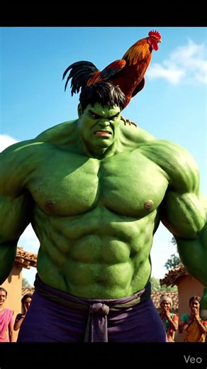 "dekho kese hulk se murga fight challenge karta hai 😂 or fir hulk ne kya kiya 👍" #ai #hulk