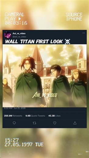 wall titan first look ☠️ ll #titan #aot #anime #shorts
