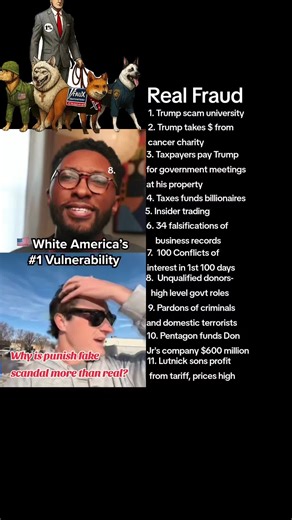 #duet with @Garrison Hayes #Fascism #PunishCrimeNotColor Again, you are concerned about crime, so you appoint a career criminal to the presidency while he is in the process of picking up 34 felonies. He and his crime family. He takes his brother in law out of prison and gives him a job in government. Frees predators, terrorists, traffickers, and pdf files. Serial SAers occupy nearly every cabinet position. Then says he will look for fraud and crime, and people actually brlieve this is what he is
