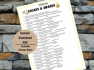 Oscars Trivia Game: Academy Awards Party (PDF Download)