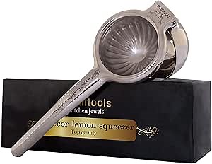 Lemon Squeezer Stainless Steel Manual Citrus Press Juicer Heavy Duty Metal Lime Squeezer Stainless Steel, Dishwasher Safe