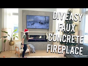 DIY FAUX CONCRETE ELECTRIC FIREPLACE