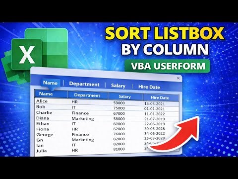 Excel VBA UserForm Trick: Sort ListBox Columns Like Excel