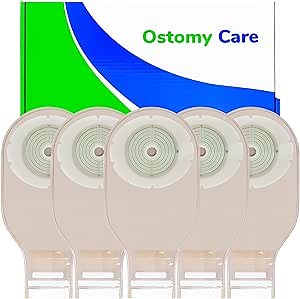 20 PCS Colostomy Bags, One-Piece Ostomy Supplies Drainable Ostomy Pouches with Velcro Closure, Cut-to-Fit for 0.5'' to 2.8'' Stoma Sizes - Ideal for Ileostomy Stoma Care