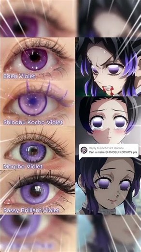 INSANE Shinobu Kocho Lenses Try-On! Demon Slayer Cosplay 💜 #demonslayer #anime