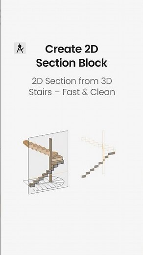 Create 2D Section Block from 3D Model Stairs | Fast & Clean (AutoCAD 3D)