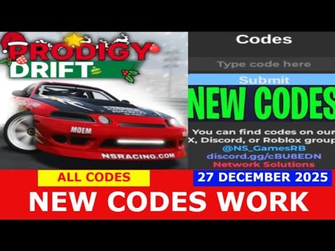 *NEW CODES* [🎄NEW CAR] Prodigy Drift ROBLOX | ALL CODES | December 27, 2025