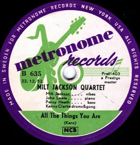 Milt Jackson Quartet - All The Things You Are / La Ronde