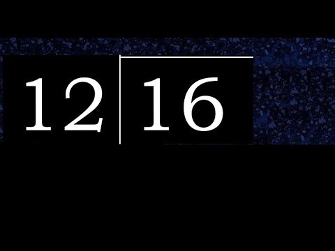 Divide 16 by 12 , decimal result . Division with 2 Digit Divisors . How to do
