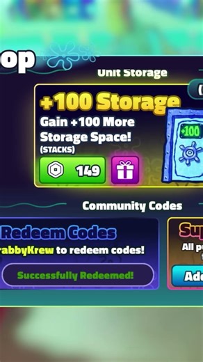 NEW OP CODE (SpongeBob TD) #sbtd #krabbykrew #codes