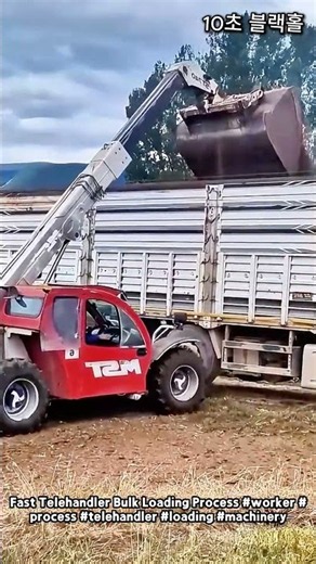Fast Telehandler Bulk Loading Process #worker #process #telehandler #loading #machinery
