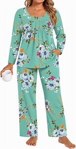 DreamFish Fall-Winter Womens 2 Piece Long Sleeves Pajama Sets with Comfy Long Pants Ladies Lounge Sleepwear with Pockets - Walmart.com