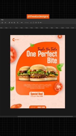 Fast Food Social Media Post Design | Adobe Photoshop #youtubeshorts #shorts #adobe