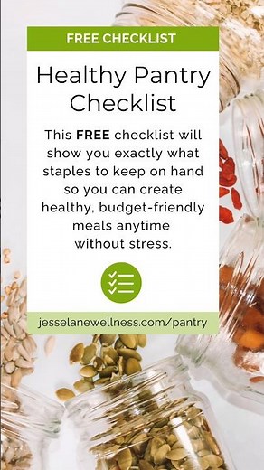 Free Healthy Pantry Staples Checklist ✔️ #pantrystaples