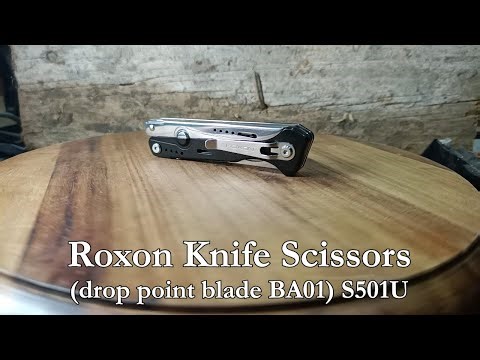 360 view of the Roxon Knife scissors with drop point blade BA01 closed S501U