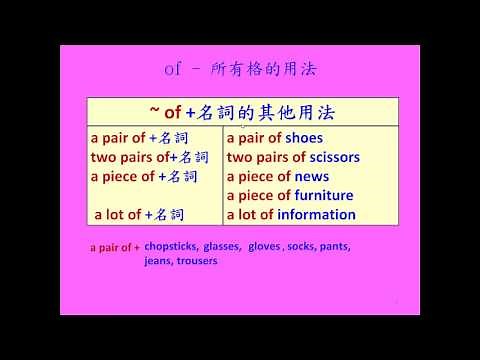 英文基礎文法 26 - OF所有格的用法(Basic English Grammar - How to use"of")