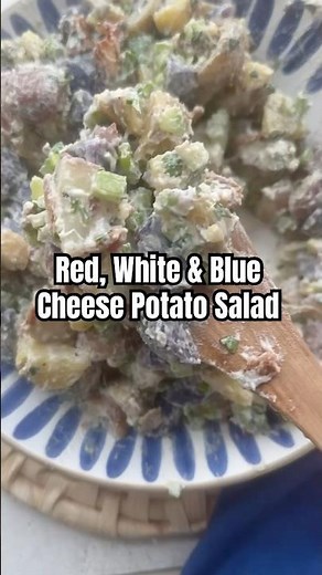 BACON BLUE CHEESE POTATO SALAD #bacon #bluecheese #potatosalad #summerrecipes #bbq