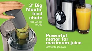 3.6K views · 23 reactions | Hamilton Beach Big Mouth Pro Juice Extractor Features: •Fits whole foods •Big Mouth® •Make fresh, healthy juice in seconds •Easy to assemble and store •Powerful 1.1 Hp motor •Dishwasher safe parts •Includes recipes, tips, cleaning brush, and juicing cup •Extra-large pulp bin •Large, round chute for less pre-cutting Price: $695.00 | Cost Savers | Facebook