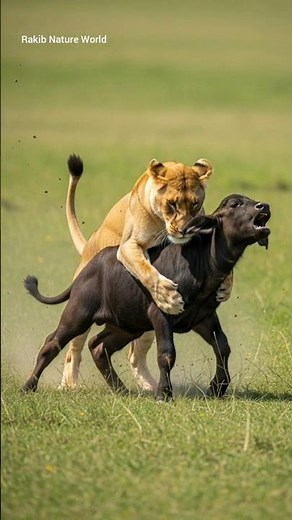 2 Lions Attack Buffalo Family 😱 | Brave Mothers Fight Back 🐃🔥"#buffalo #animalfight #animalrescue