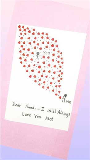 Cute Love Card Idea ❤️| “Me to You” Heart Art | Simple Handmade Valentine | Anniversary Card #shorts