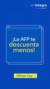 ¡Afíliate hoy y construye tu fondo para el futuro con menos descuento en el presente👏🏼!​ ​ Afiliarte a AFP Integra es fácil, rápido y 100% digital: firmas con tu selfie y ¡listo! 📱​ #AFPIntegra #AfiliaciónAFP | AFP Integra