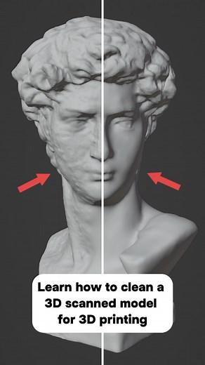 Cleaning a 3D scanned model for 3D printing is super easy. Follow to see more Blender tricks