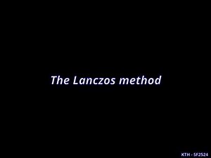 Lanczos derivation (old version)