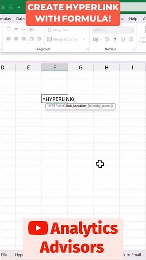 Creating Hyperlinks in Excel with a formula: A Quick Guide #shorts