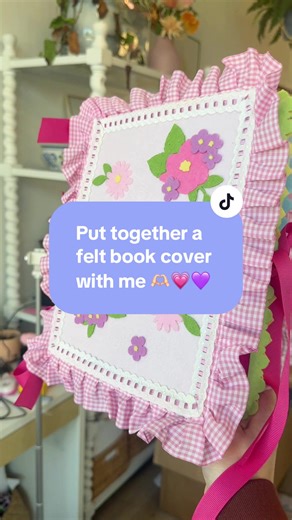 DIY Pink and Purple Felt Book Cover Tutorial