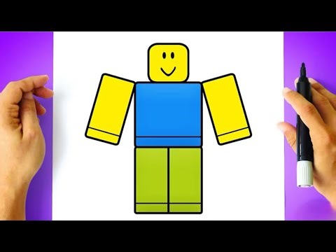 How to DRAW a ROBLOX NOOB step by step - Roblox Drawing - easy