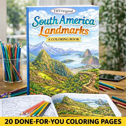 South America Coloring Book | 20 Landmark Pages | Instant Download PDF - Etsy