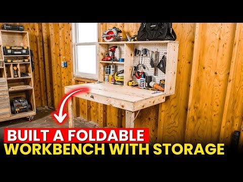 How I Built a Foldable Workbench with Storage || Space Saving DIY Workshop Build