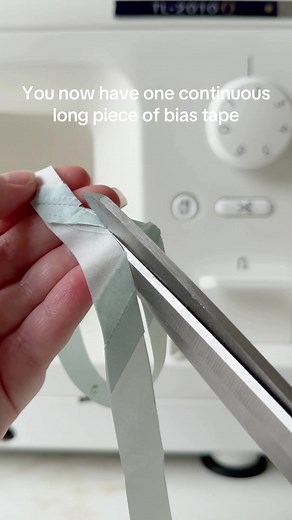 How to make continuous bias tape! #teaganjacobs #creatorsearchinsights #sewing #sewingtips #sewinghacks