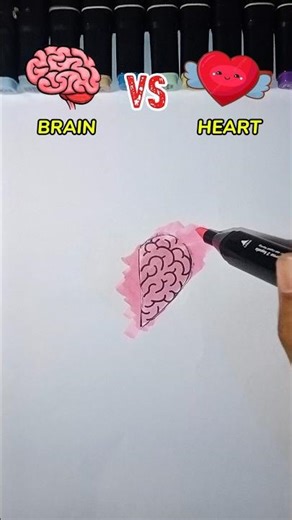Fusion Drawing Art Heart Brain ✨ #art #fusion #satisfying #drawing