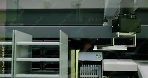 Close-up Of Automated Laboratory Equipment Used For Scientific Research And Testing. Modern Technology Offers Precise And Efficient Lab Work. Automated Laboratory Equipment In Modern Research Facility