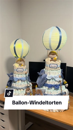 Ballon-Windeltorte: einfache Windeltorte für Babyshower