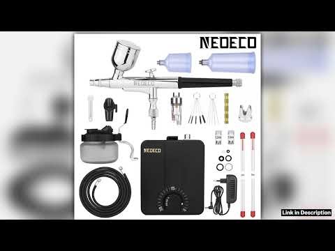 DualAction Airbrush Kit with 30PSI HighPressure Auto Stop Stepless Control Compressor Kit for Paint