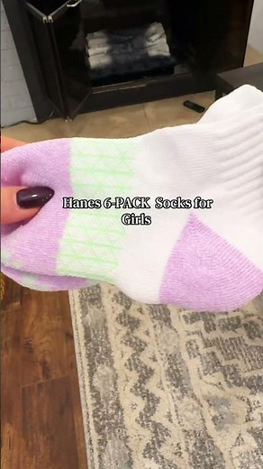 Hanes 6-PACK Socks for Girls, Ankle — Absolute Active — Cushioned, Heel Shield Comfort #socksforkids