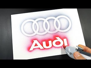 How to draw Audi logo with a stencil | Logo art | Stencil art