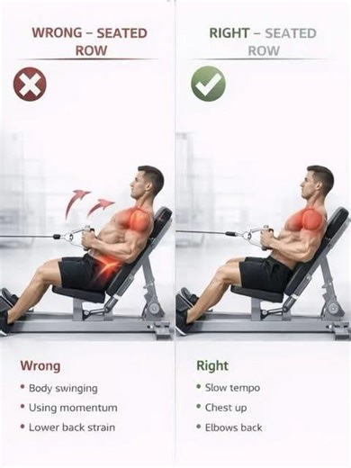 Seated Row WRONG vs RIGHT 🔥 Fix Your Form & Build a Stronger Back Faster