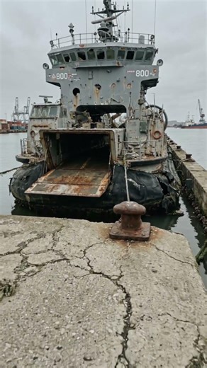 Up Close With This Massive Weathered Ship Docked At The Harbor #history #ancientrelics #abandoned