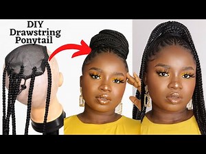 DIY Drawstring Ponytail Tutorial/ Affordable Box Braid Drawstring Ponytail