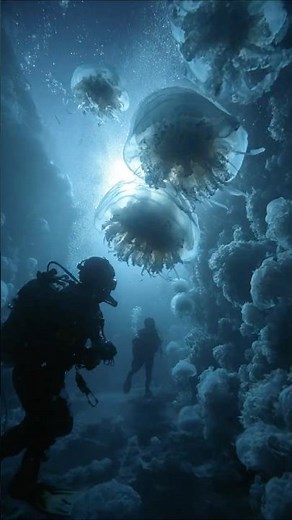 Divers Discover Massive Jellyfish Colony Beneath Arctic Ice